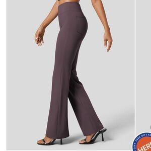 Halara High Waisted Back Side Pocket Slight Flare Work Pants - S